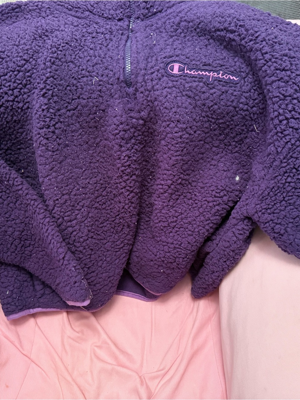 Champion Purple Sherpa Quarter-Zip Fleece Pullover